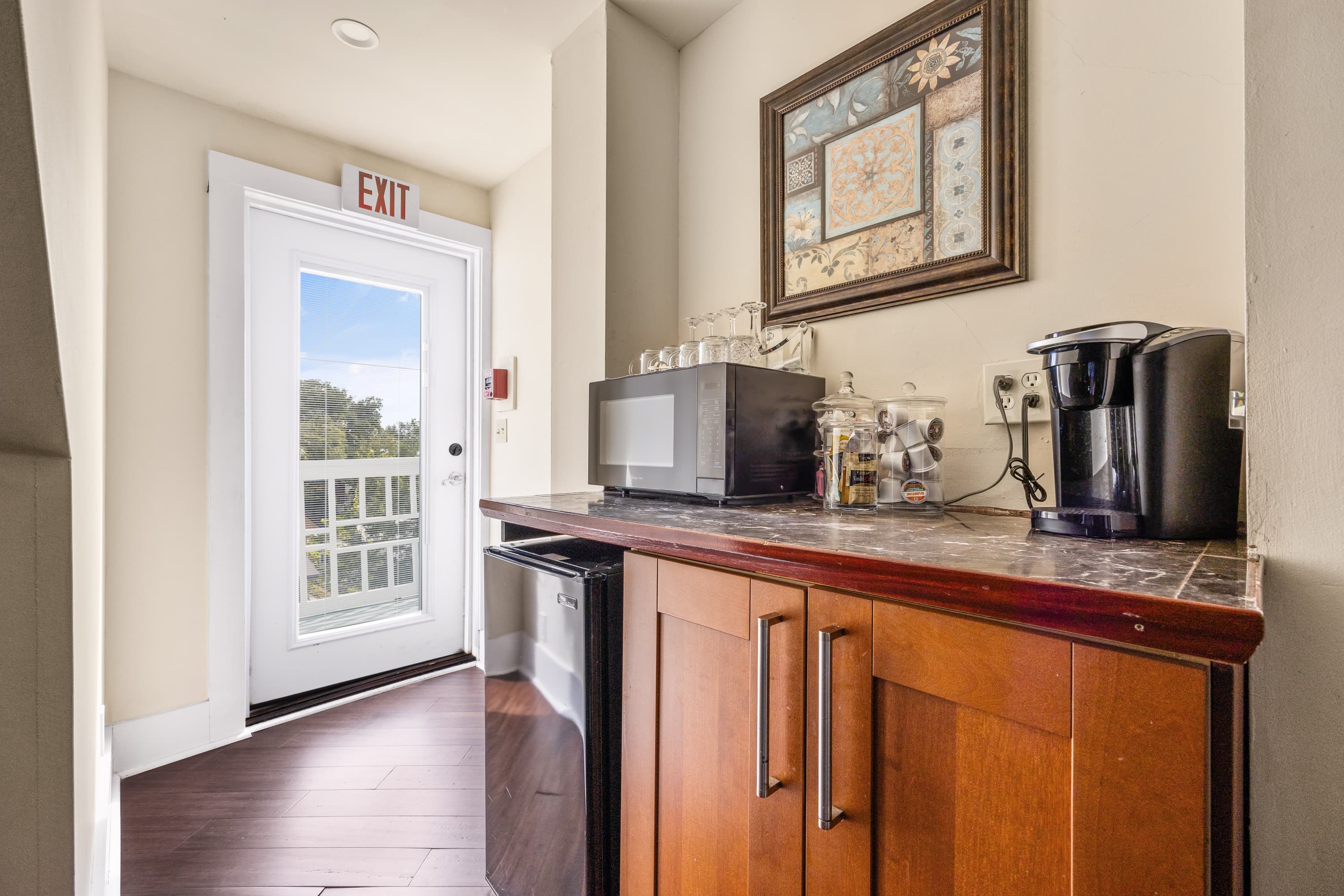 microwave and coffee center