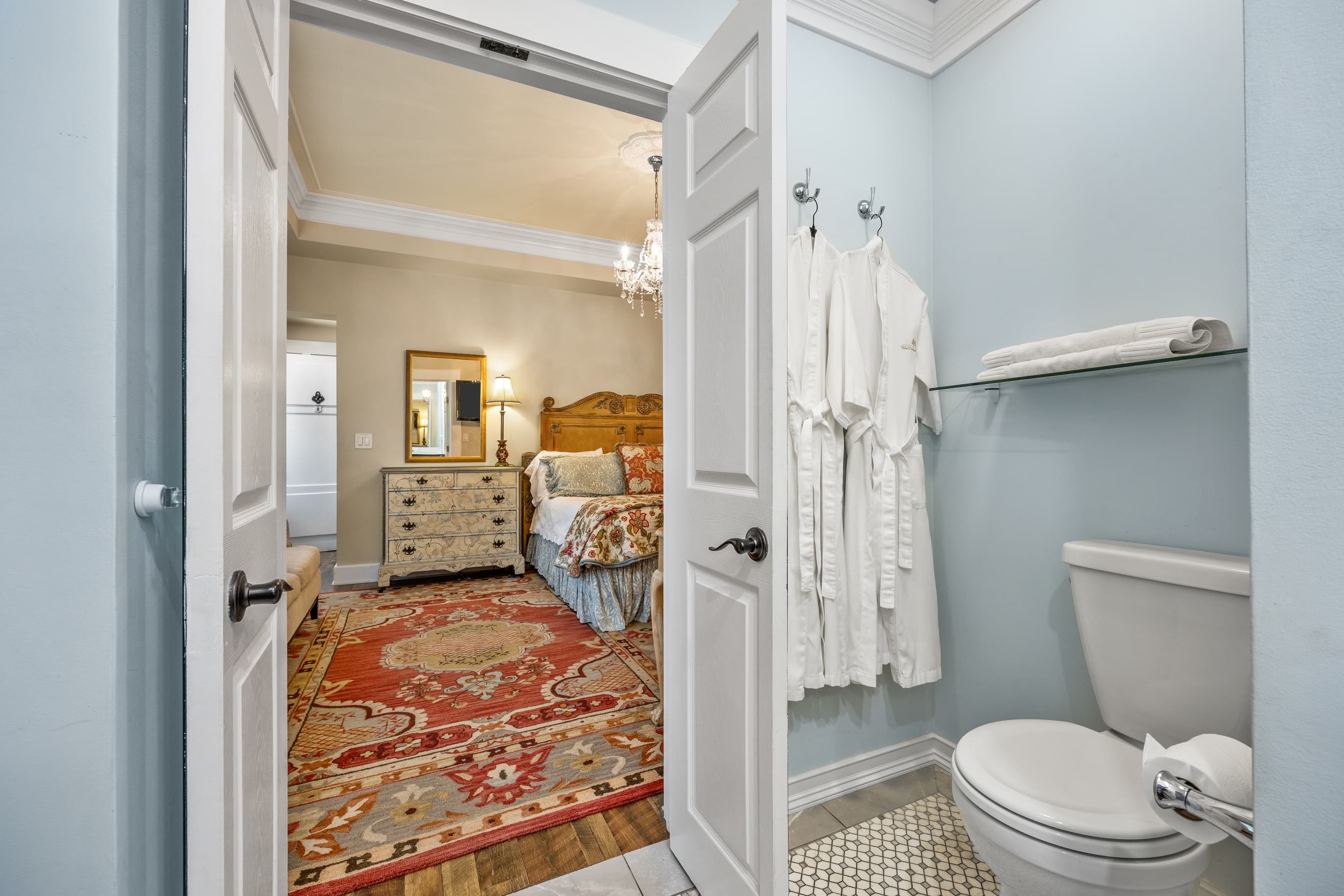 bathroom and bedroom