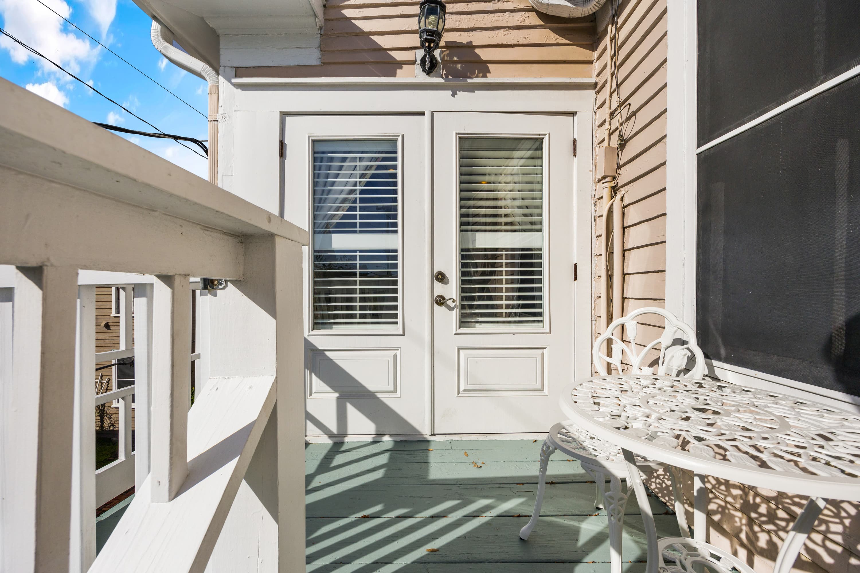 porch with doors into room